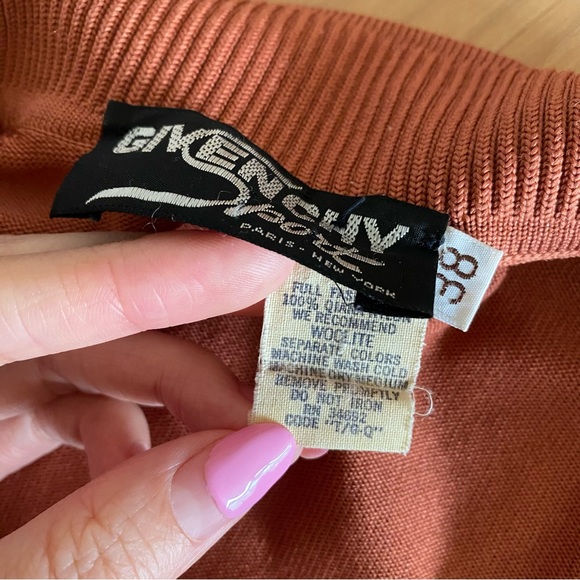 Vintage givenchy 70’s polo collar sweater top copper tan - Picture 11 of 12